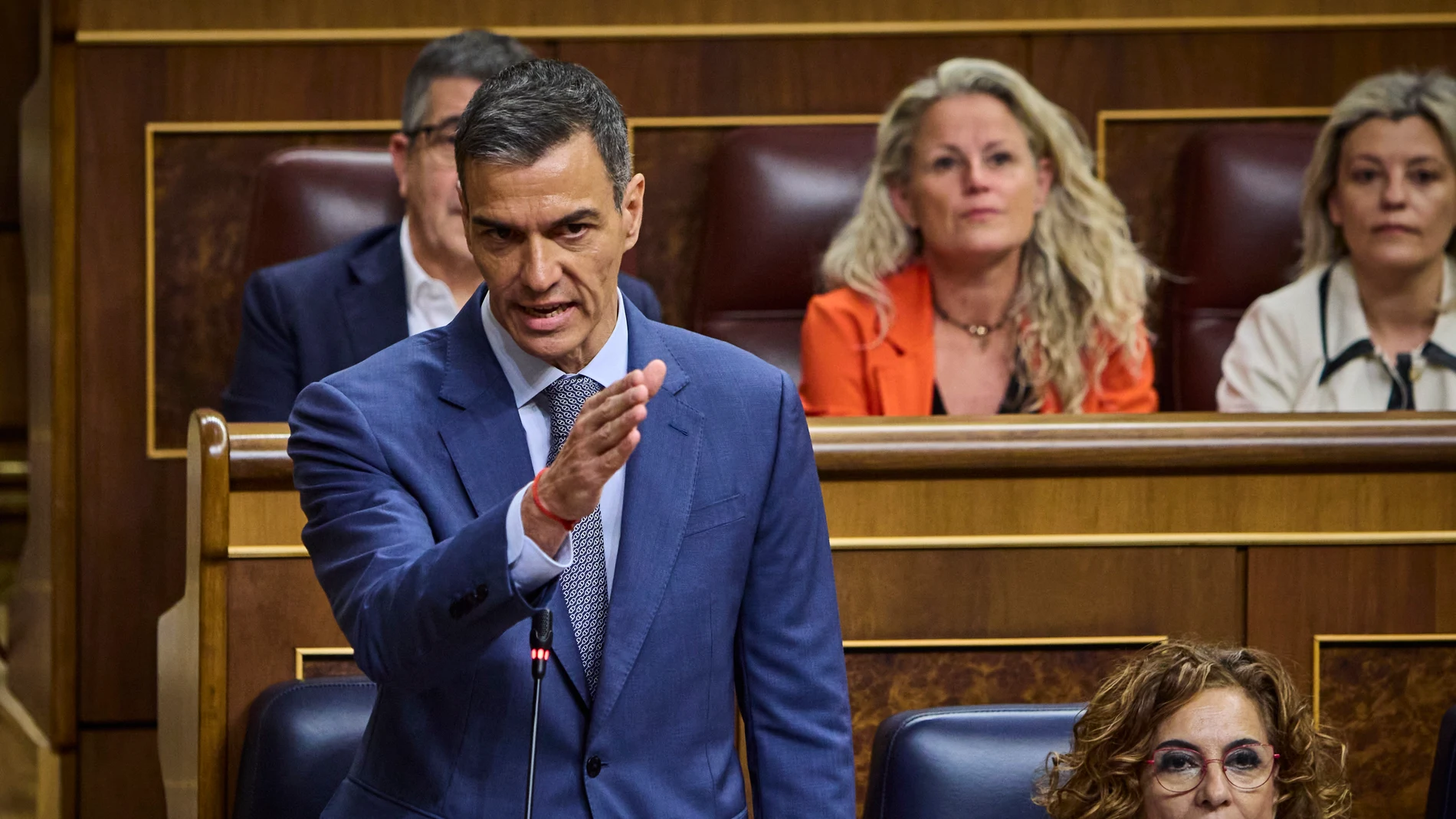 E presidente del Gobierno, Pedro Sánchez, hoy en el Congreso