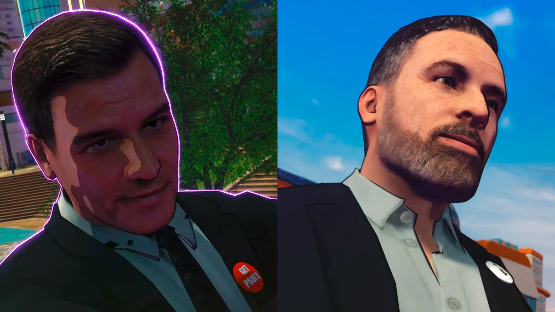 Pedro Sánchez y Abascal, protagonistas en una partida de IlloJuan en el videojuego de Dragon Ball