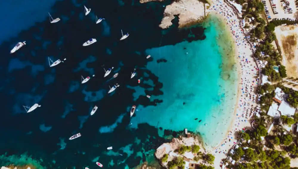 Vista aérea de Cala Bassa, en Sant Josep