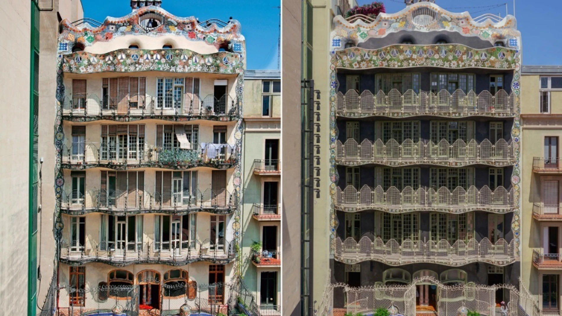 Casa Batlló de Barcelona antes y después de la restauración REMITIDA / HANDOUT por DAVID CARDELÚS/CLAUDIA MAURIÑO/CASA BATLLÓ Fotografía remitida a medios de comunicación exclusivamente para ilustrar la noticia a la que hace referencia la imagen, y citando la procedencia de la imagen en la firma 19/06/2025