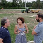 La concejala Mayte Martínez visita las obras junto al presidente del VRAC, Jorge Calleja; y el gerente de El Salvador, Fernando Suárez