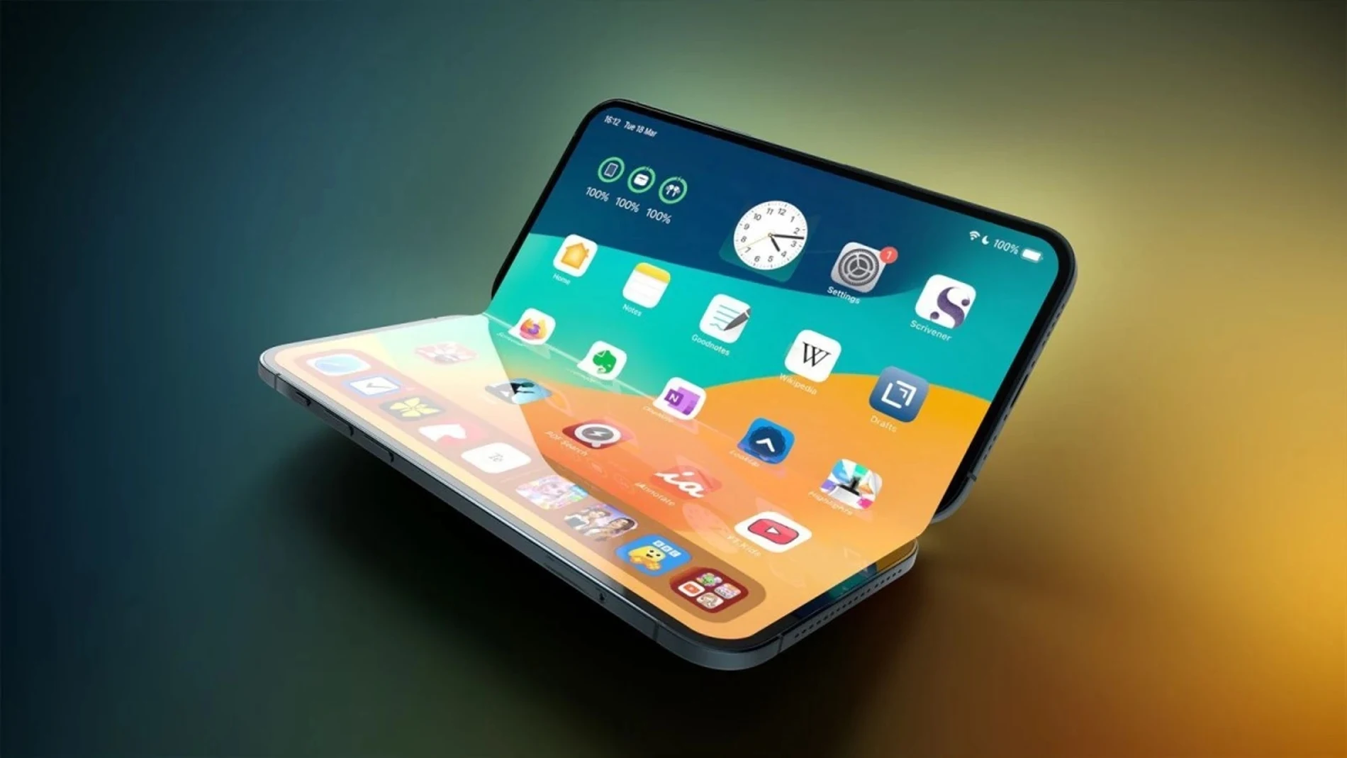 Concepto de iPhone plegable