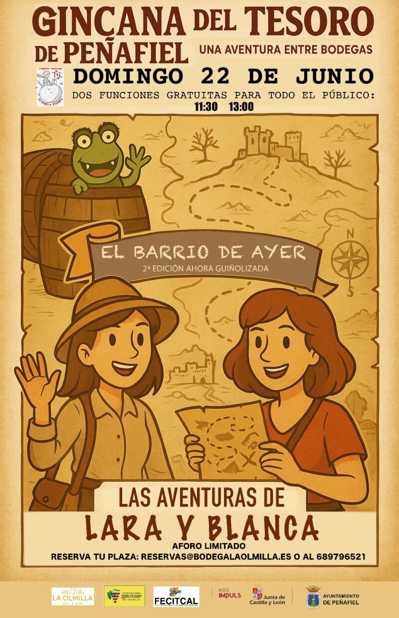 Cartel anunciador de la actividad prevista para este domingo en Bodega La Olmilla de Peñafiel
