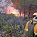 Sucesos.- Efectivos adscritos al Plan Infomur apagan hasta 14 conatos de incendio forestal provocados por los rayos