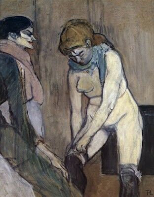 "Mujer subiéndose las medias (1894)", de Toulouse - Lautrec