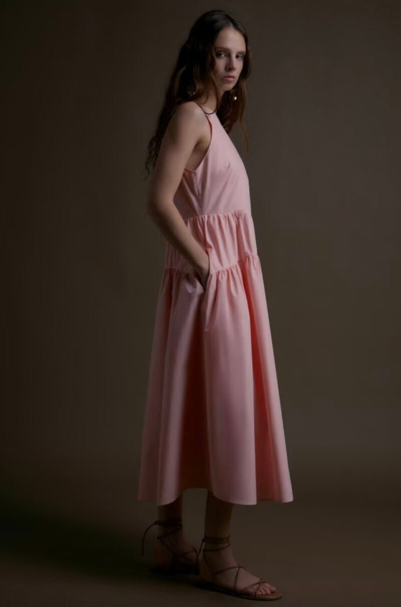 Vestido rosa corte princesa