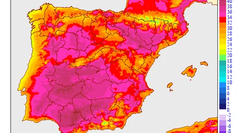 Mapas de temperaturas extremas previstas para este viernes