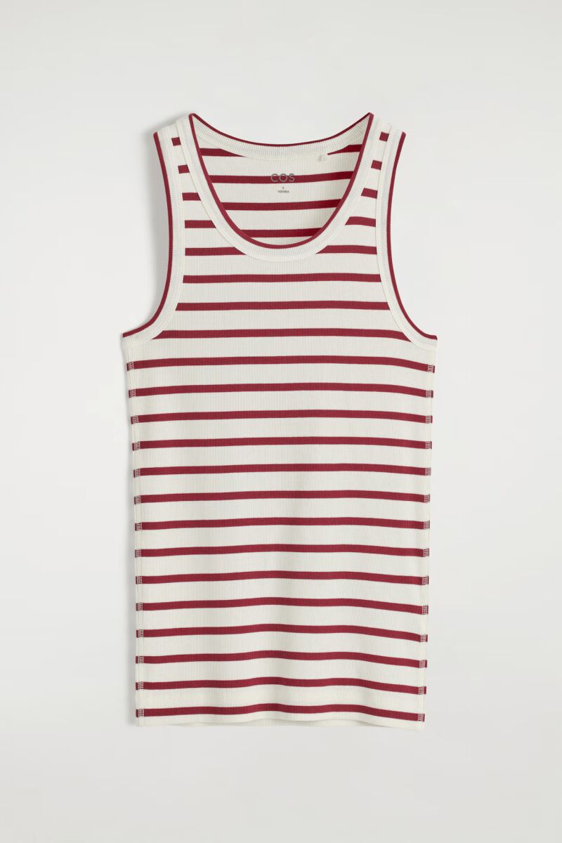 Camiseta de tirantes de canalé.