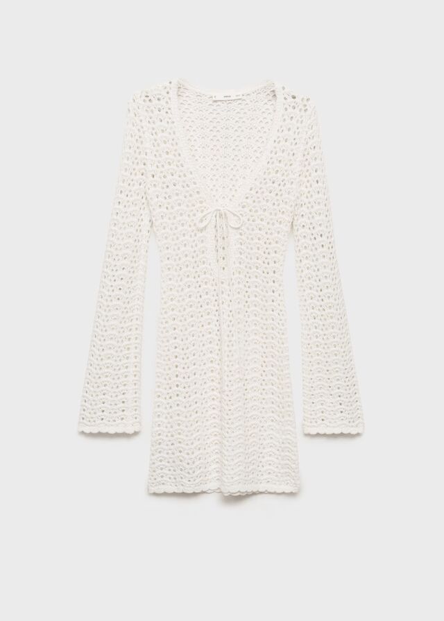 Vestido corto crochet lazo.