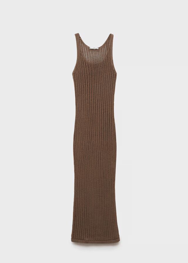 Vestido largo crochet.