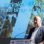 El presidente de la Diputación de Segovia, Miguel Ángel de Vicente, presenta la nueva campaña turística