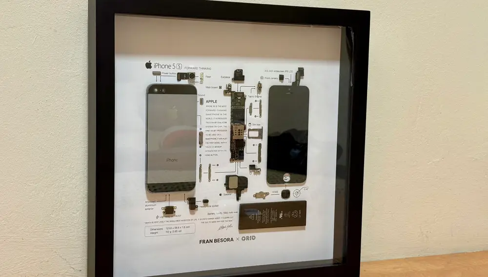 Así se ve el cuadro de un iPhone enmarcado