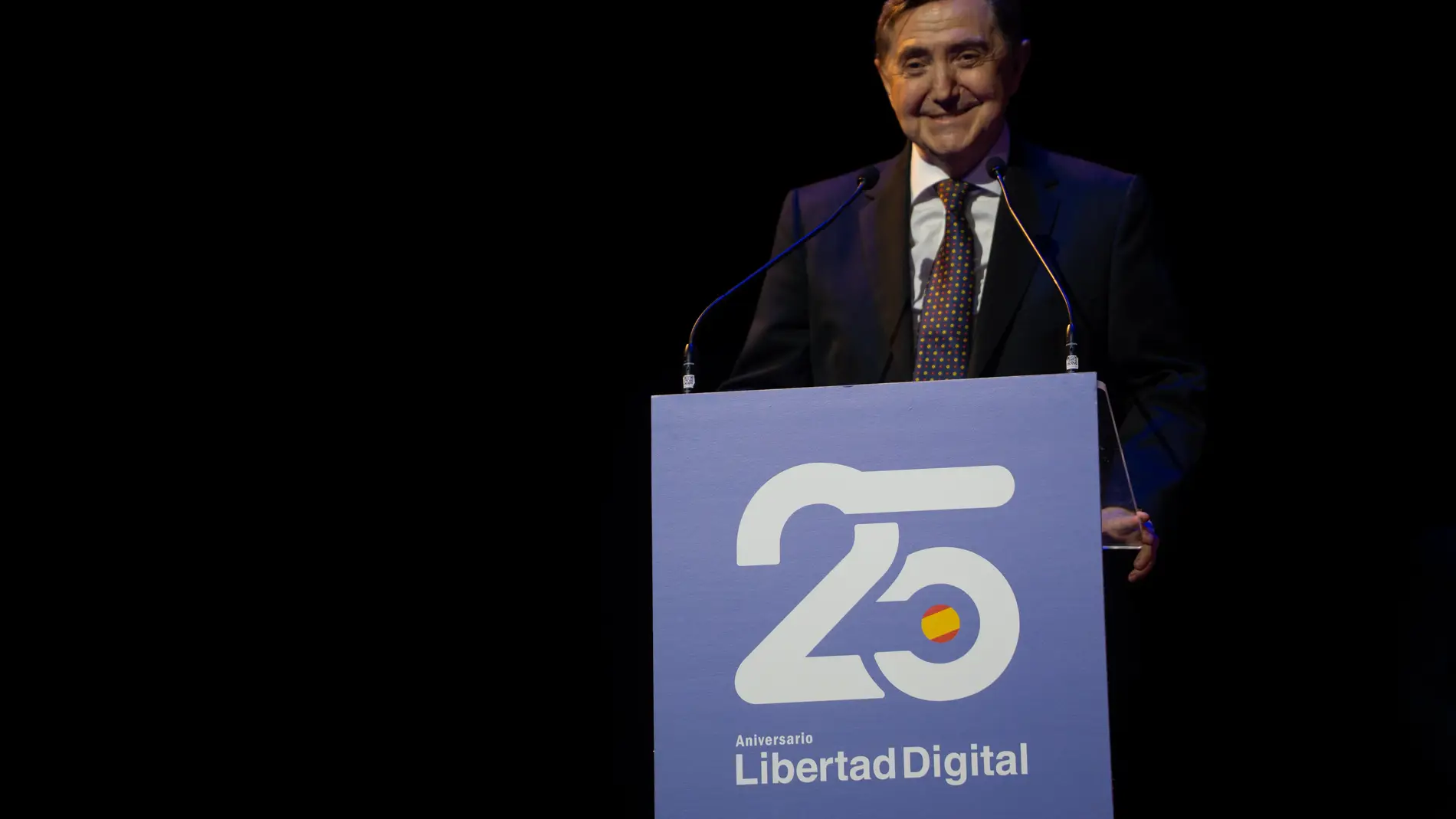 Federico Jiménez Losantos, durante su discurso en el 25 aniversario de Libertad Digital
