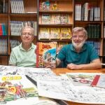  Los hermanos Luis y Carlos Fresno muestran la reedición del cómic 'Benito Boniato, estudiante de bachillerato' junto con otros ejemplos de sus trabajos