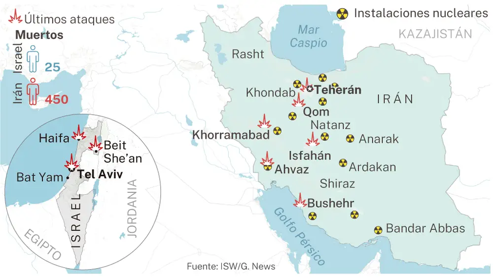 Parte guerra Israel-Irán 21 junio