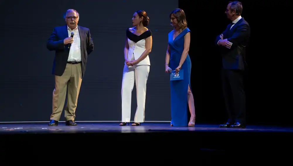 El periodista Luis Herrero, interviene durante el acto por el 25 aniversario de Libertad Digital