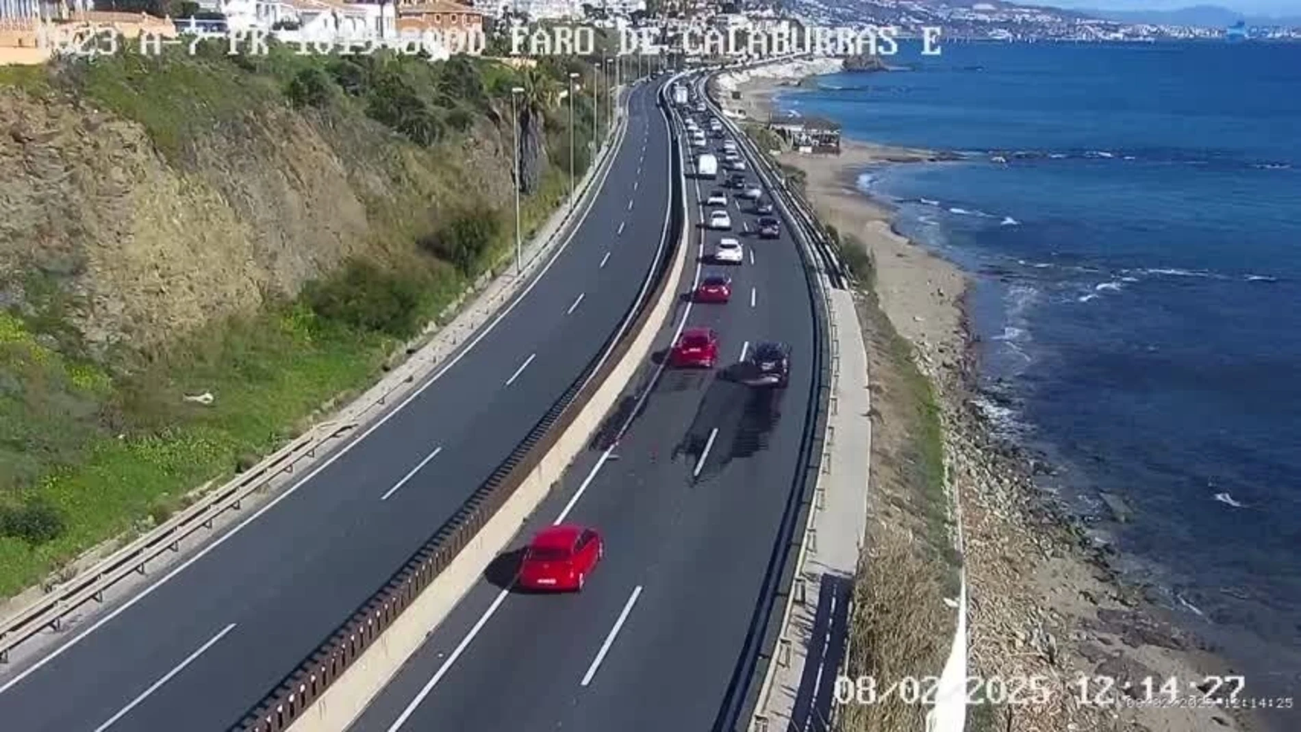 Autovía A-7 a su paso por Mijas