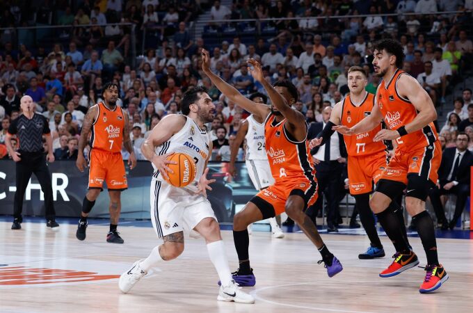 MADRID.-El Real Madrid vence 102-96 al Valencia Basket en el segundo partido del 'Playoff' final de la Liga Endesa