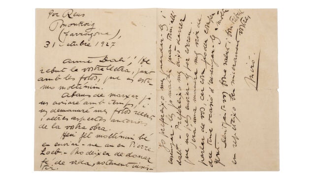 La carta de Joan Miró a Salvador Dalí