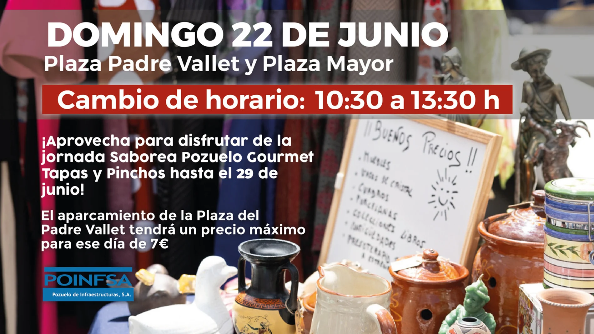 MADRID.-Pozuelo.- La Plaza del Padre Vallet y la Plaza Mayor acogen este domingo una nueva edición del Mercado de Segunda Vida