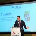 El consejero de Economía y Hacienda, Carlos Fernández Carriedo, durante un acto de Wolaria 