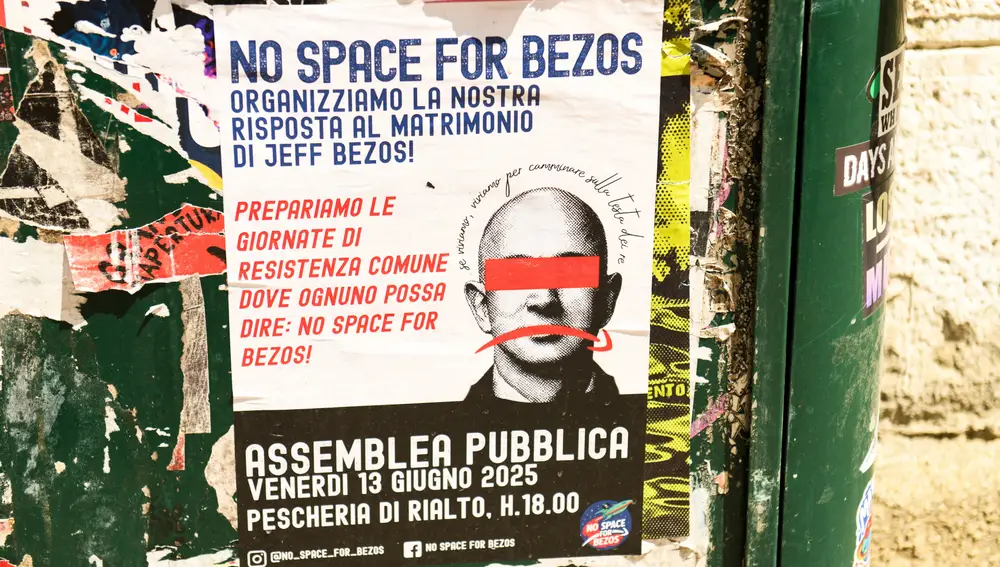 Protestas contra Jeff Bezos en Venecia