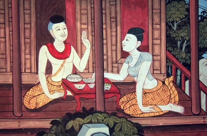 Pintura Tailandesa en el templo de Wat Pho