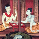 Pintura Tailandesa en el templo de Wat Pho