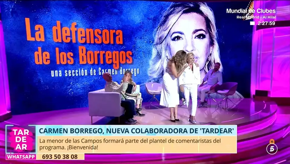 Carmen Borrego anunciando su nueva sección en 'TardeAR'