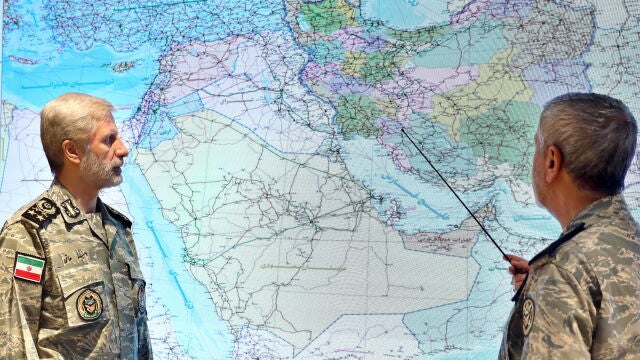 Iranian Army commander-in-chief Amir Hatami in the Army's War Command Room