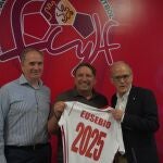Eusebio Sacristán es presentado como seleccionador UEFA de Castilla y León, junto a Juan Carlos Maté y Carlos Merino