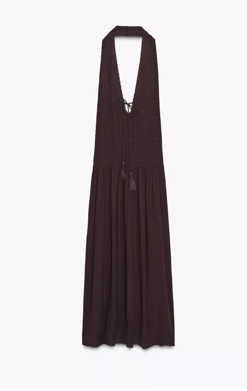 Vestido marrón.
