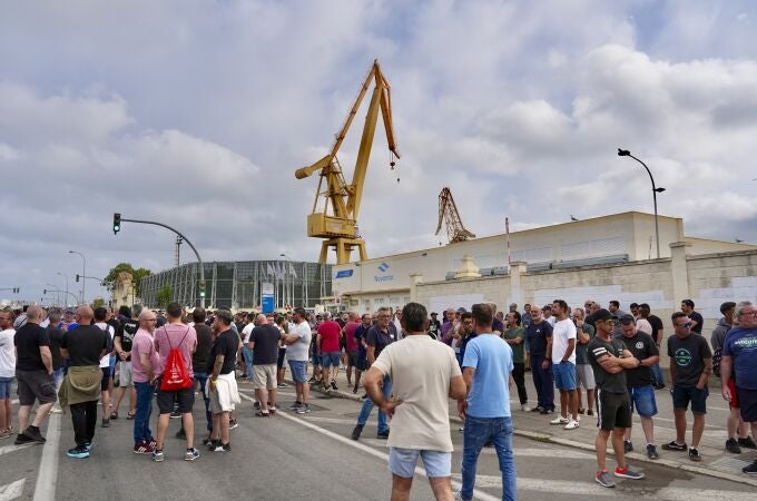 Protestas del sector del metal en Cádiz