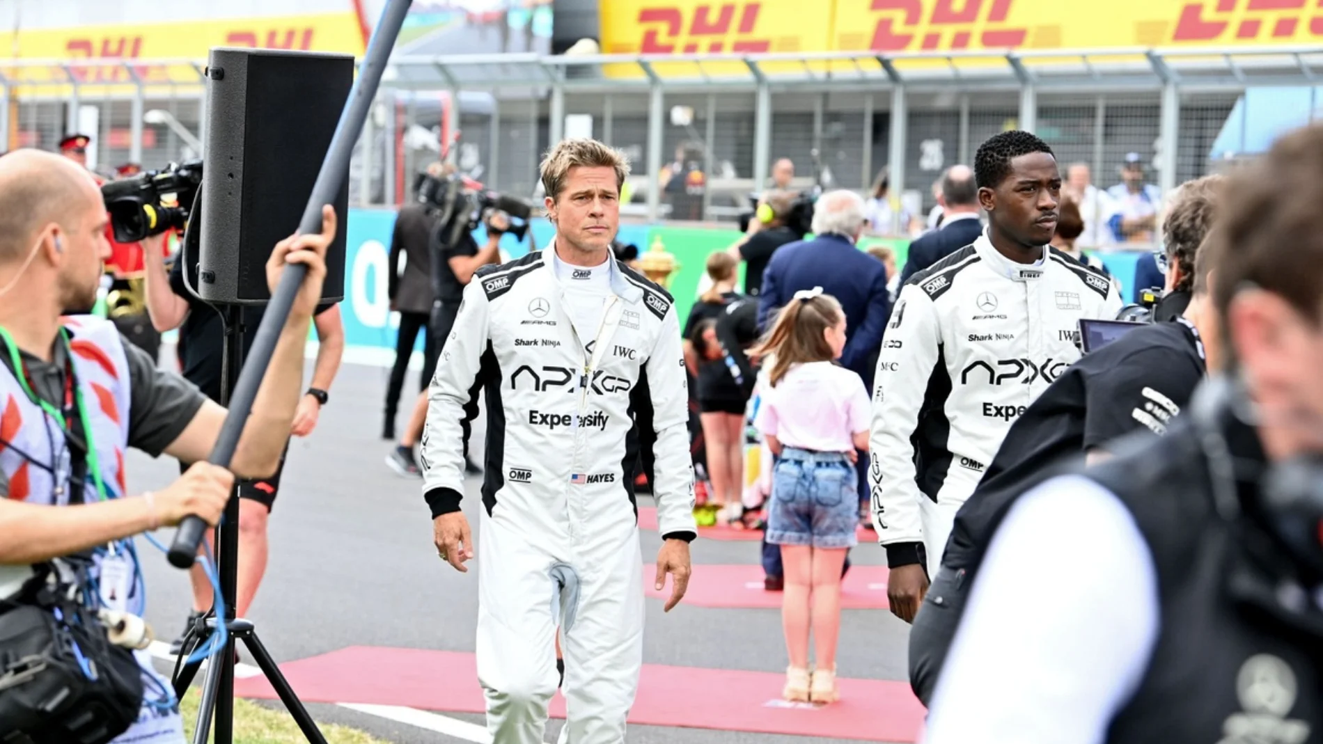 Durante el rodaje de 'F1: La película', con Brad Pitt