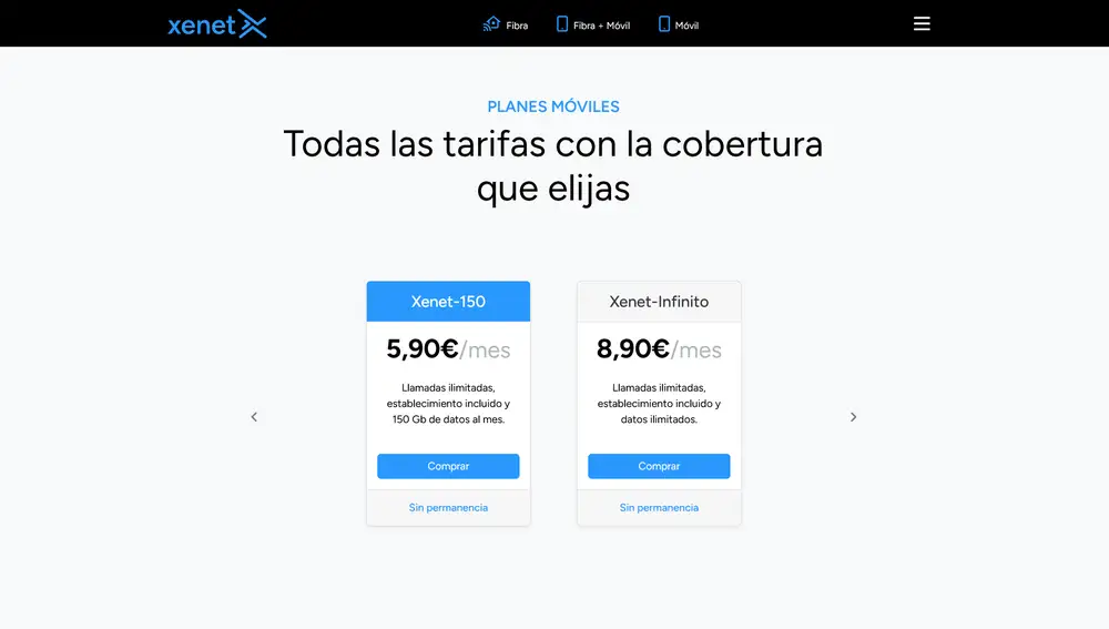 Las dos tarifas móviles disponibles en la operadora