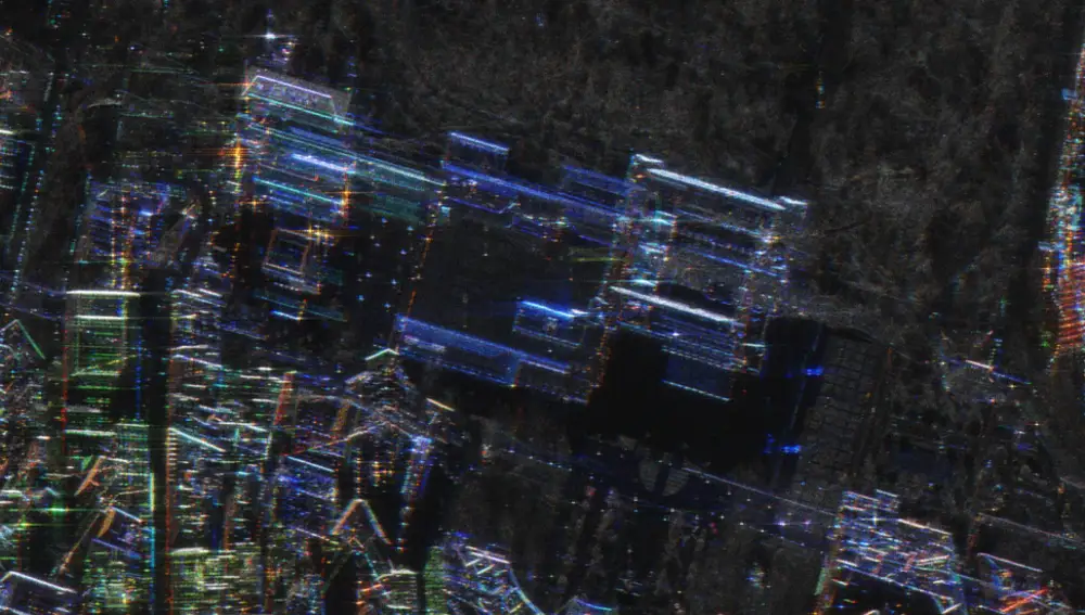 Detalle de una imagen de Madrid tomada con un satélite de ICEYE