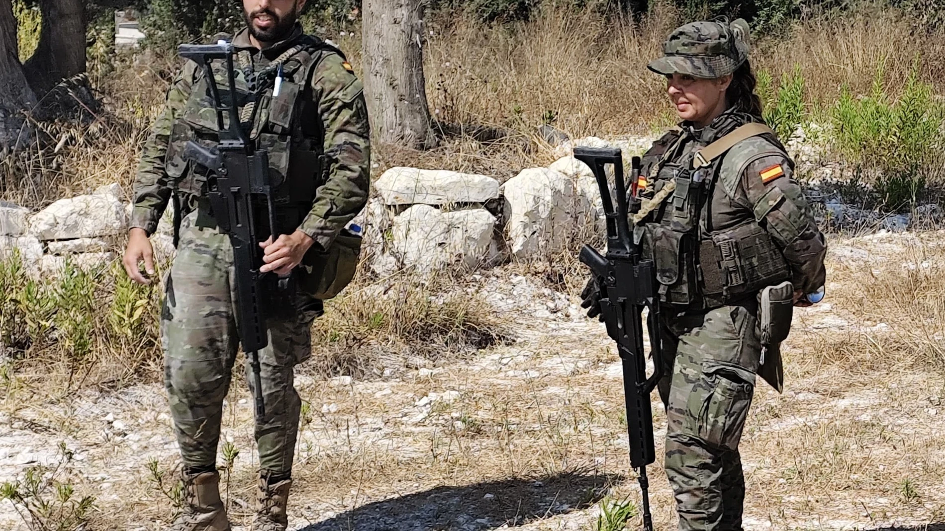 Militares del Ejército de Tierra patrullando