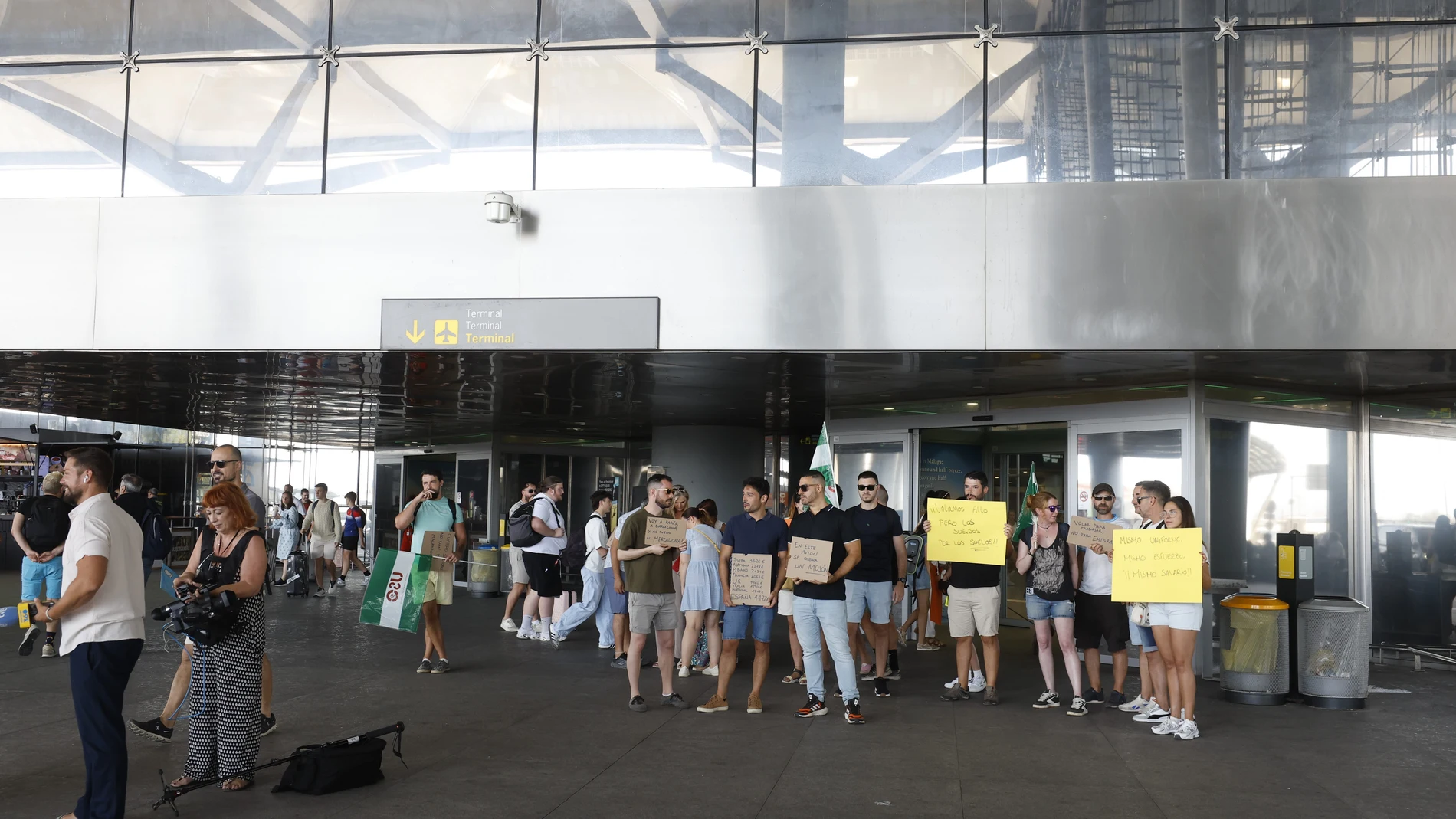 Protesta de trabajadores de Easyjet en Málaga
