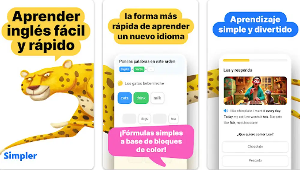 Simpler es la última de nuestra lista de las mejores apps para que los niños aprendan inglés jugando