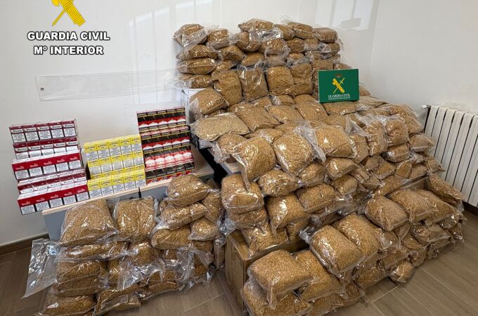 La Guardia Civil de Albacete interviene 139 kilos de picadura y 16 cartones de tabaco de contrabando