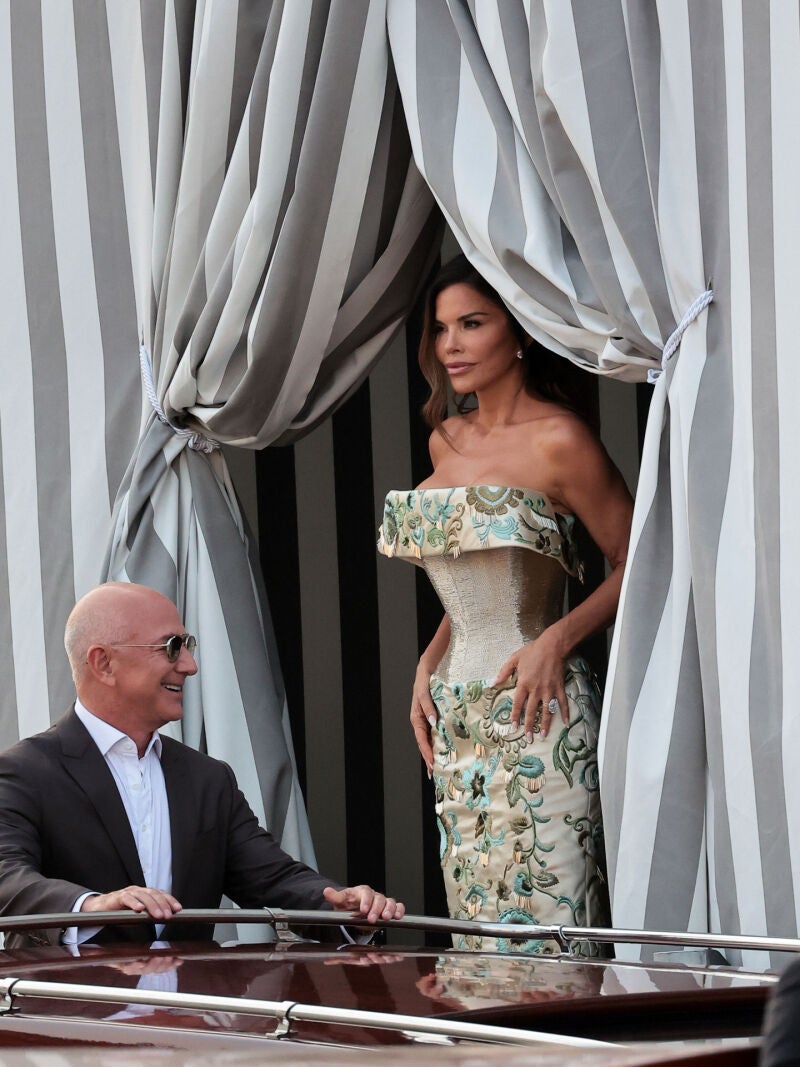 Lauren Sánchez y Jeff Bezos en su boda