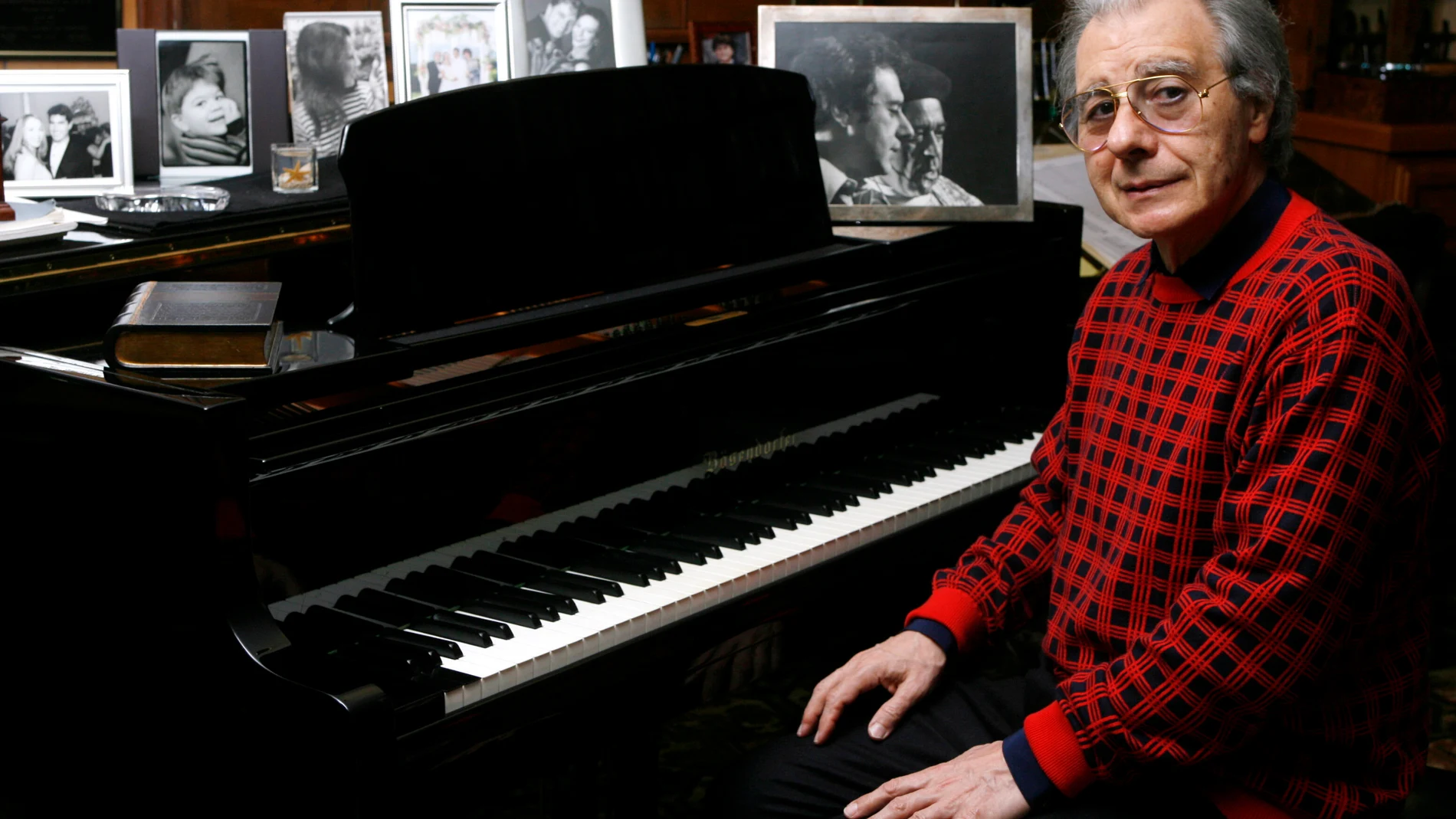 FILE - Grammy Award winning composer Lalo Schifrin appears at his studio in Beverly Hills, Calif., on May 10, 2006. (AP Photo/Damian Dovarganes, File)