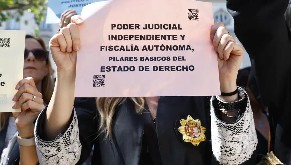Pancarta en la protesta frente al Supremo
