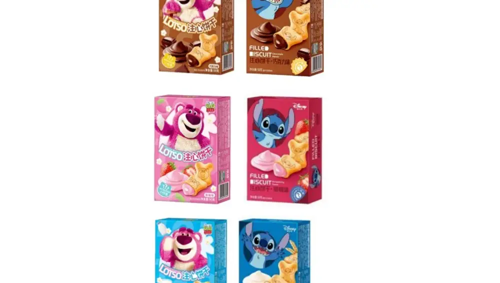 Galletas sabores chocolate, fresa y leche