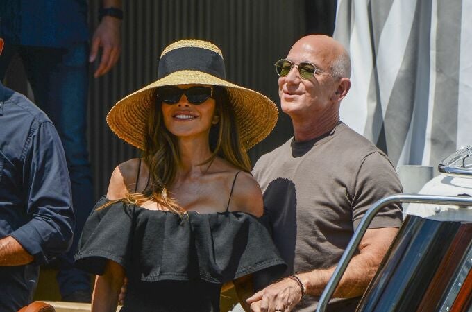 Lauren Sánchez y Jeff Bezos en Venecia.