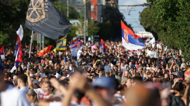 University students rally for early elections in Serbia
