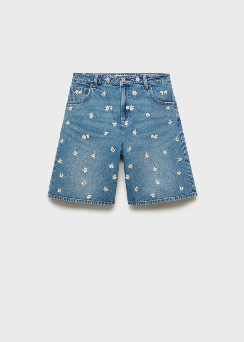 Bermudas denim de flores.