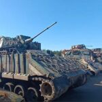 Un blindado Bradley estadounidense modificado con un cañón ruso de 30 mm