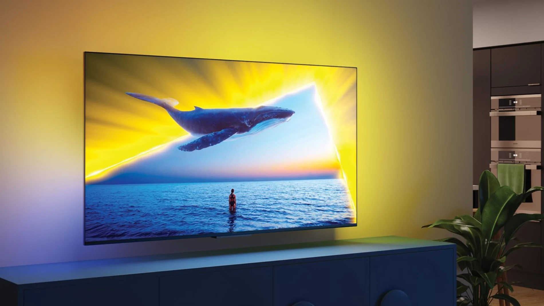 El televisor Philips 65PUS8109 tiene luces LED integradas en su parte trasera