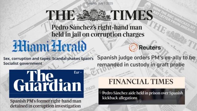 Titulares de los principales periódicos de la prensa internacional.